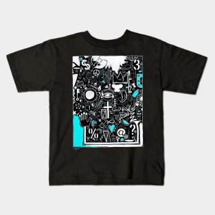 Mijumi Full Page Doodle 1 White Kids T-Shirt